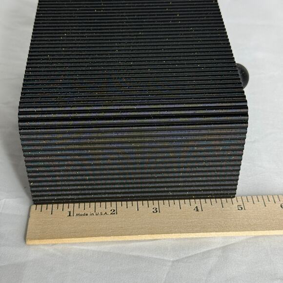 Black Glitter Storage Box with Drawer Textured Modern Minimalist Deck Decor 6.5" - Picture 8 of 8